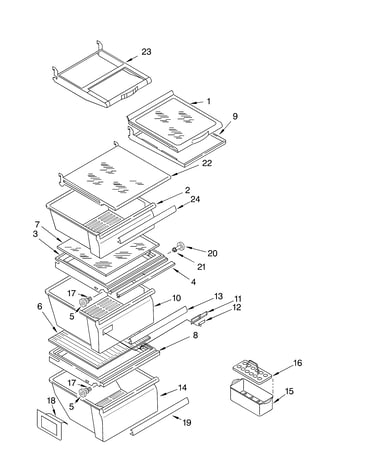Refrigerator shelf parts