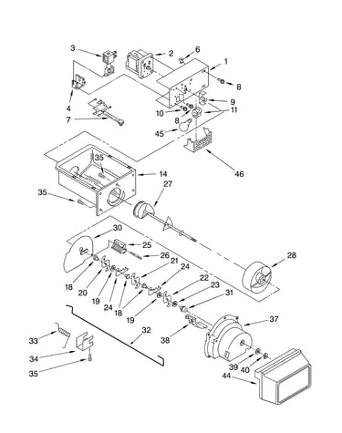 Motor and ice container parts