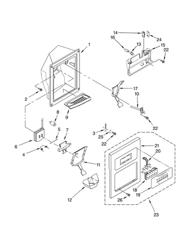Dispenser front parts