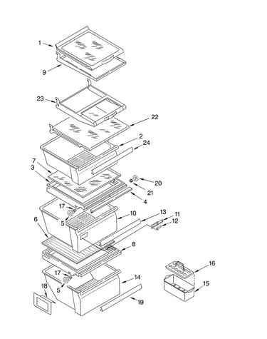 Refrigerator shelf parts