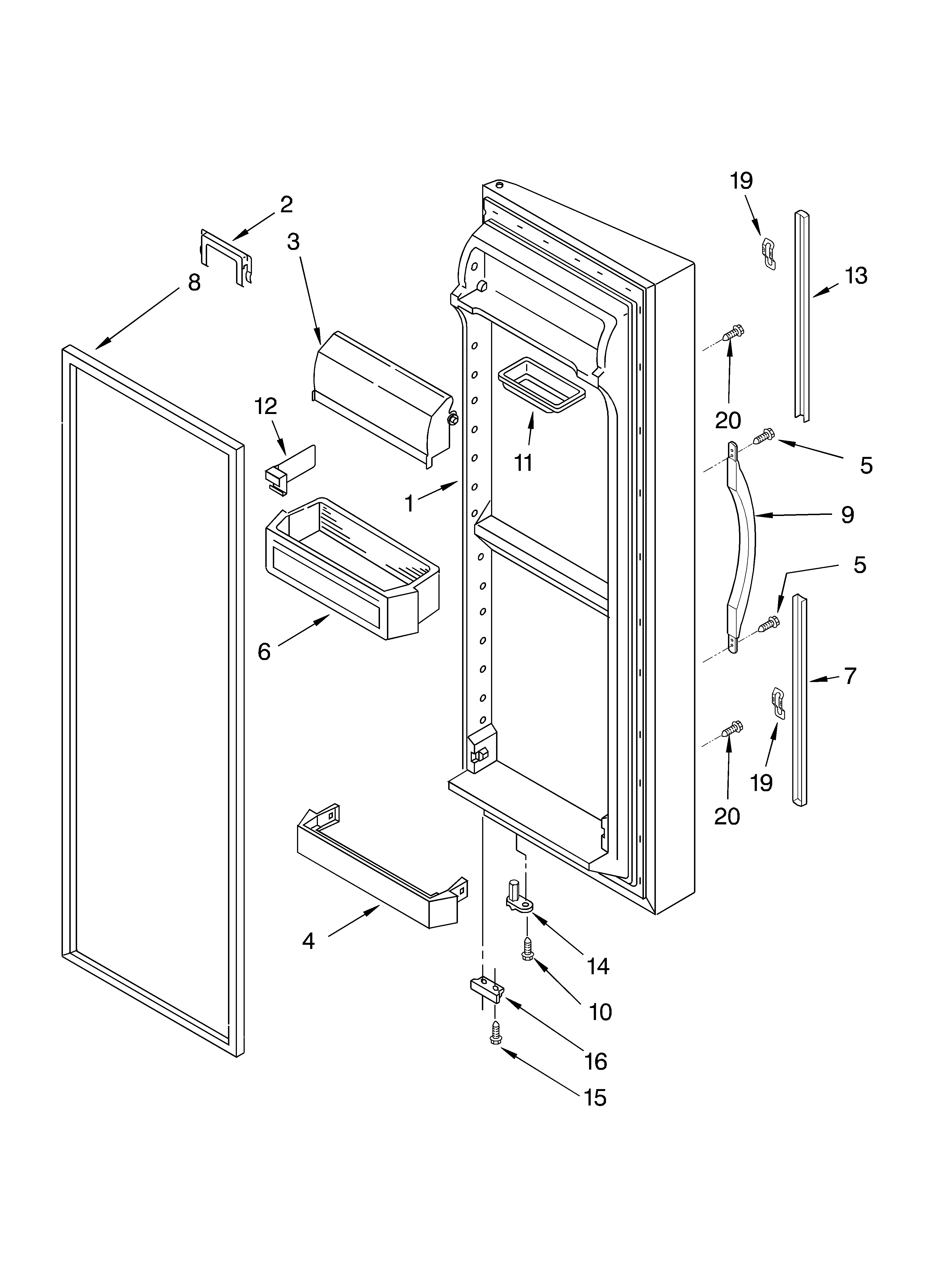 Refrigerator door parts