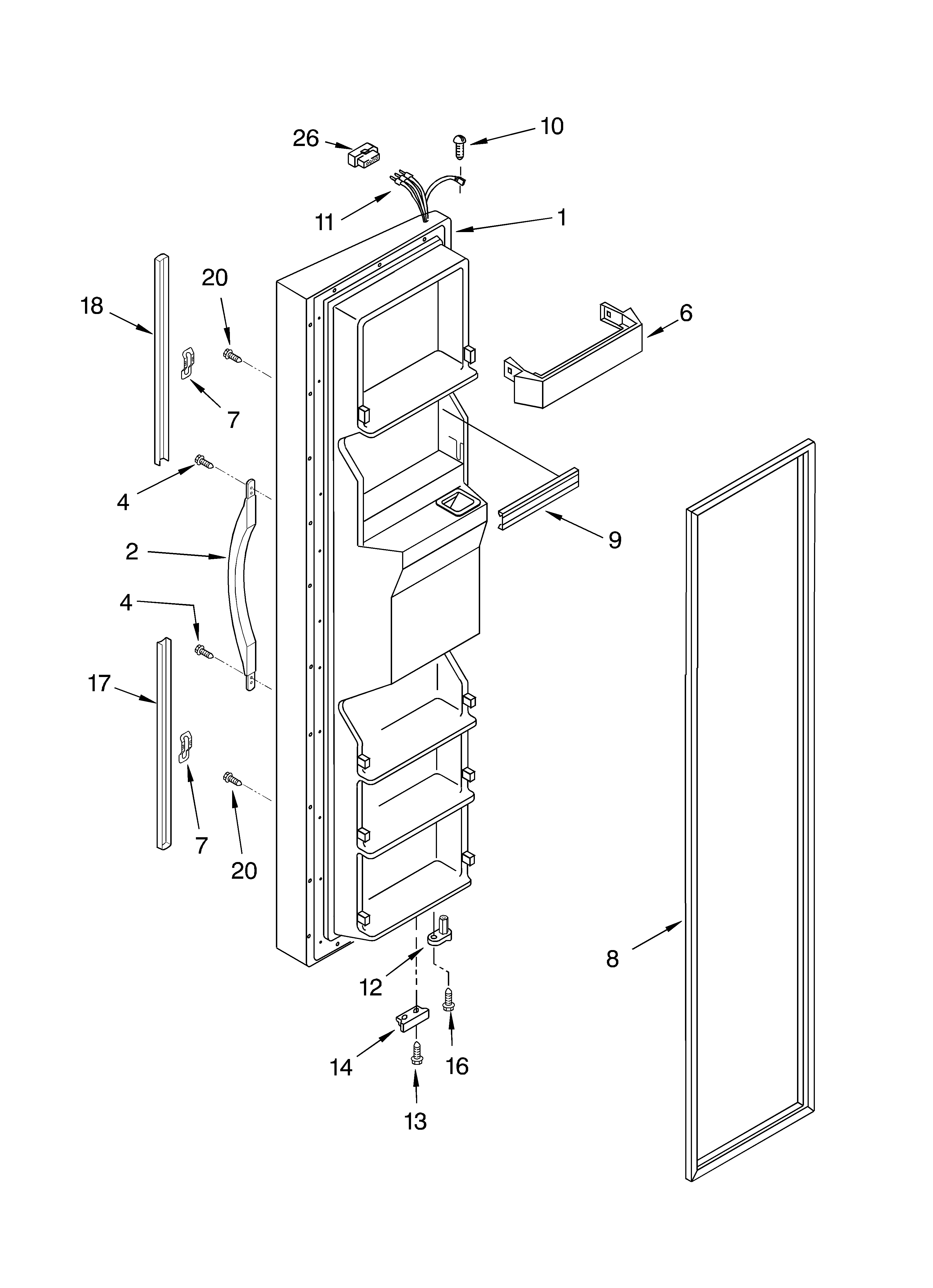 Freezer door parts