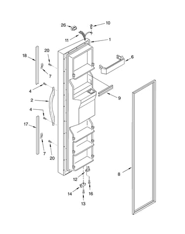 Freezer door parts