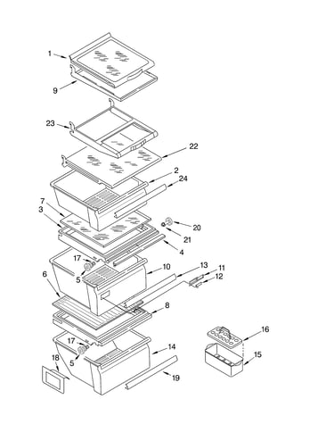 Refrigerator shelf parts
