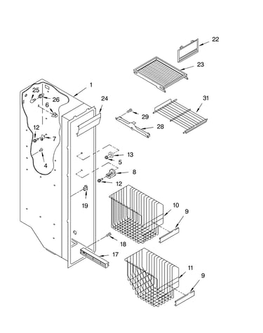 Freezer liner parts