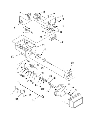 Motor and ice container parts