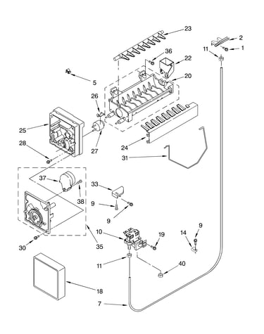 Icemaker parts, parts not illustrated