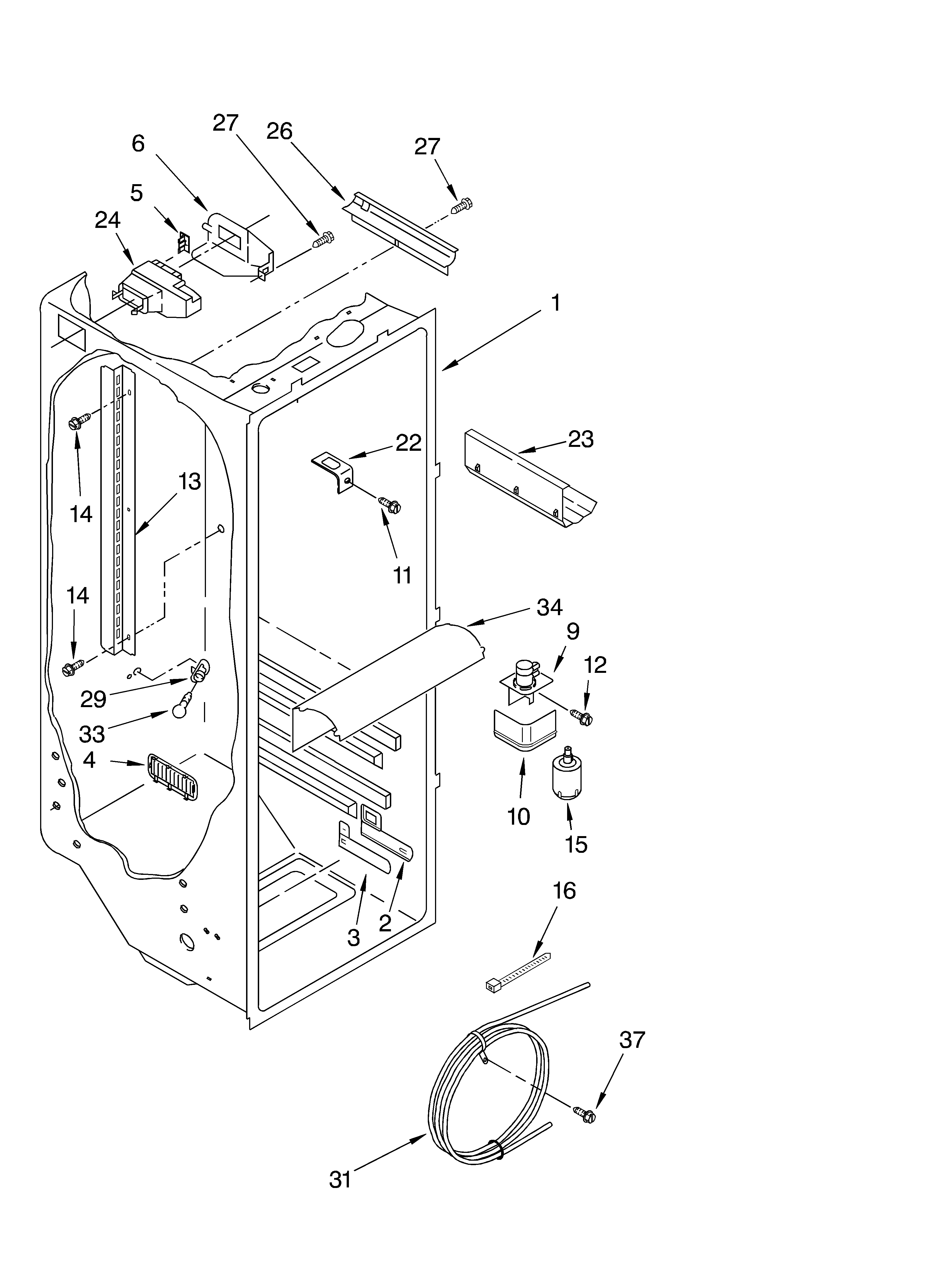 Refrigerator liner parts