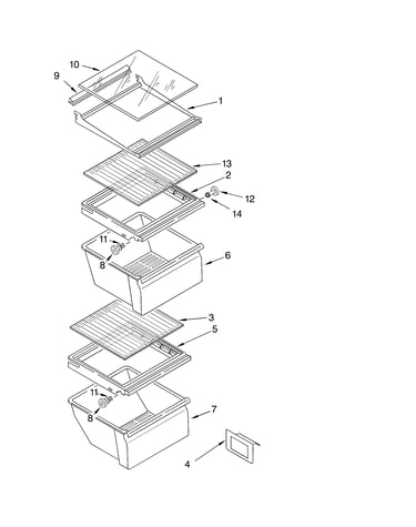 Refrigerator shelf parts