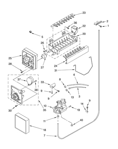 Icemaker parts, parts not illustrated