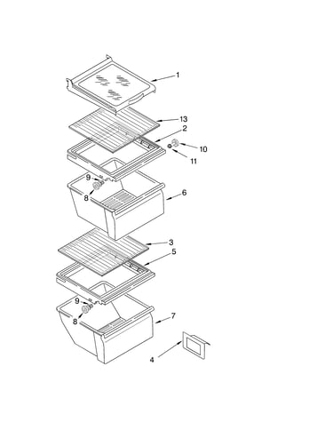 Refrigerator shelf parts