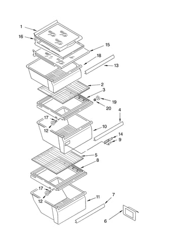 Refrigerator shelf parts