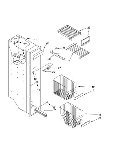 Freezer liner parts