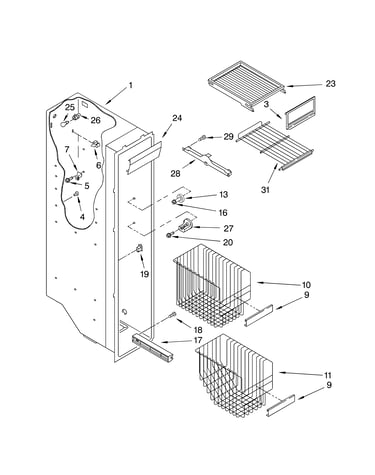 Freezer liner parts