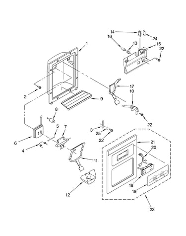 Dispenser front parts