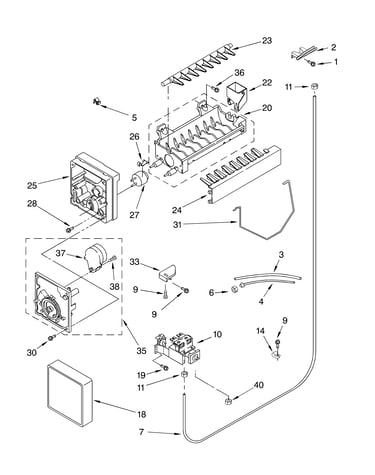 Icemaker parts - parts not illustrated