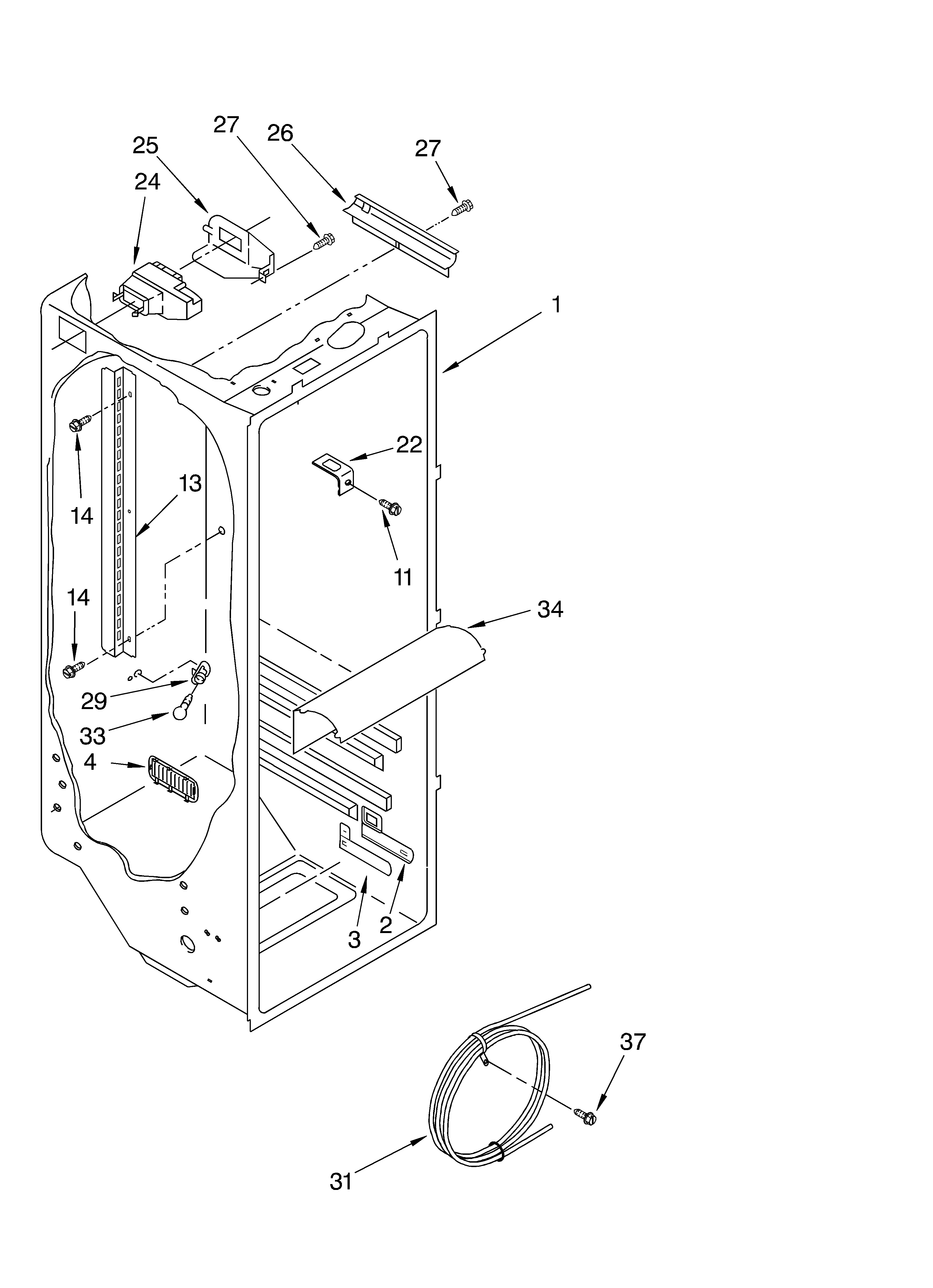 Refrigerator liner parts