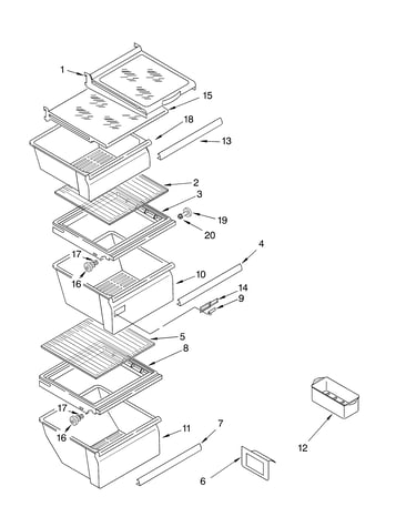 Refrigerator shelf parts