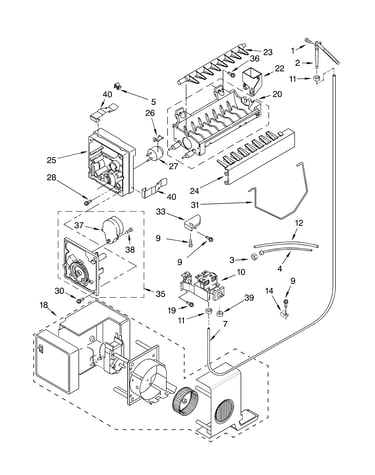 Icemaker parts - parts not illustrated