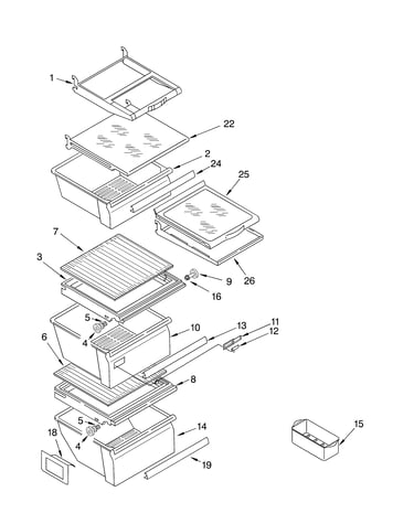 Refrigerator shelf parts