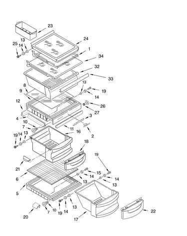 Refrigerator shelf parts