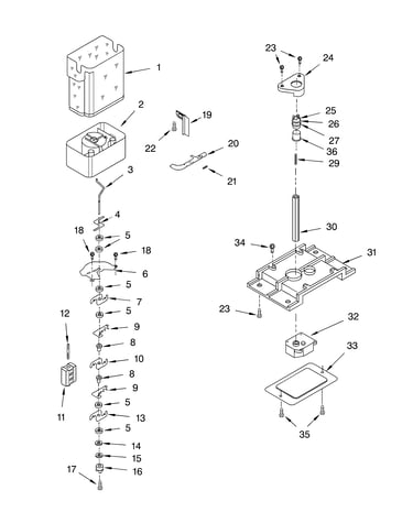 Motor and ice container parts