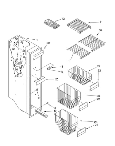 Freezer liner parts
