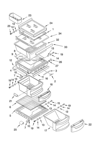Refrigerator shelf parts