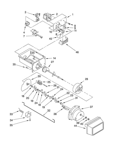 Motor and ice container parts