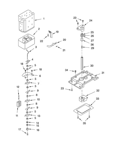 Motor and ice container parts