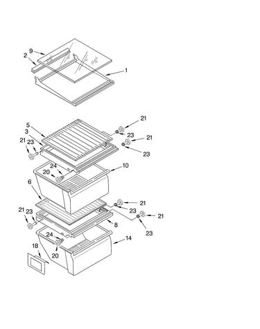 Refrigerator shelf parts