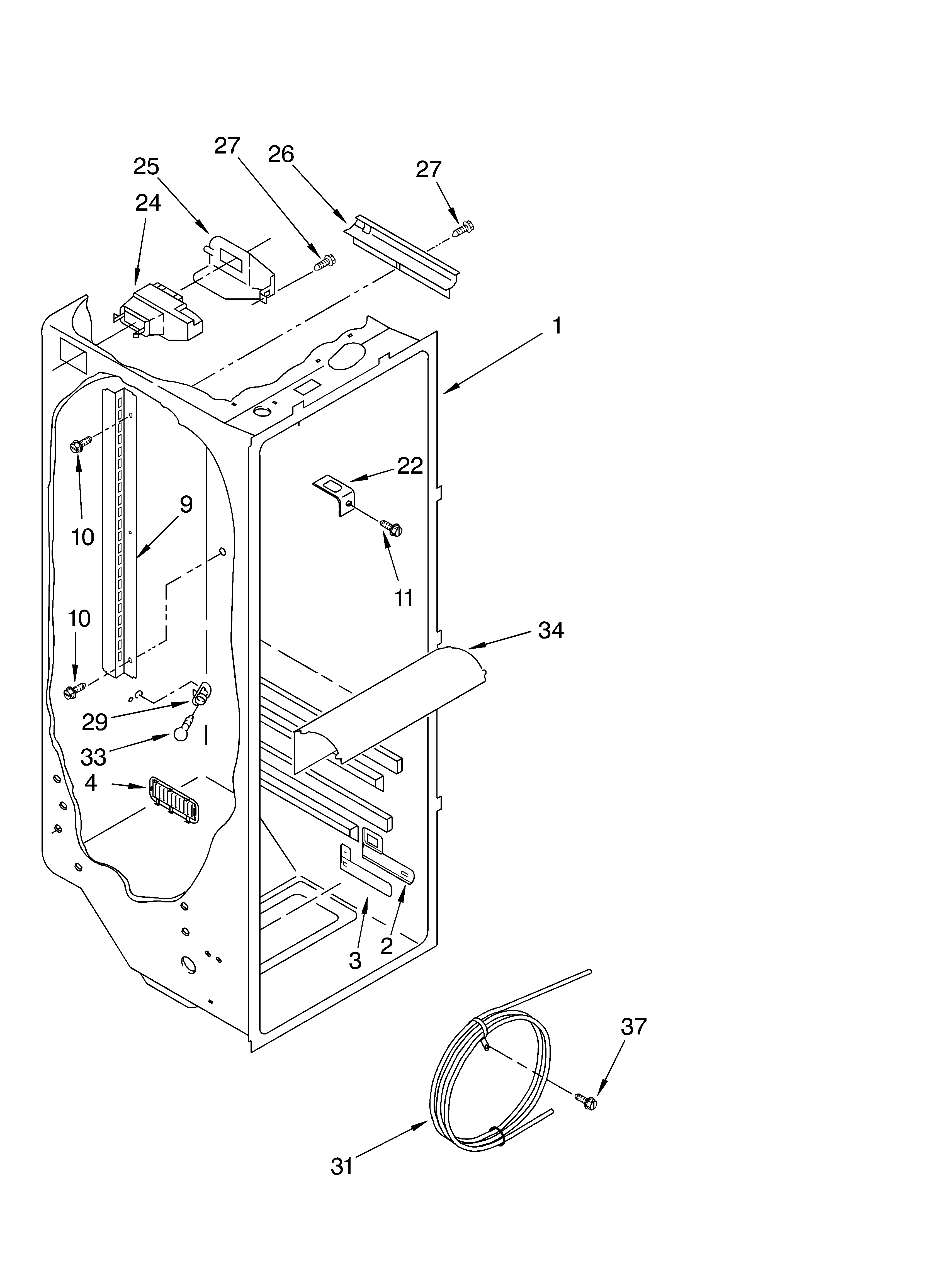 Refrigerator liner parts