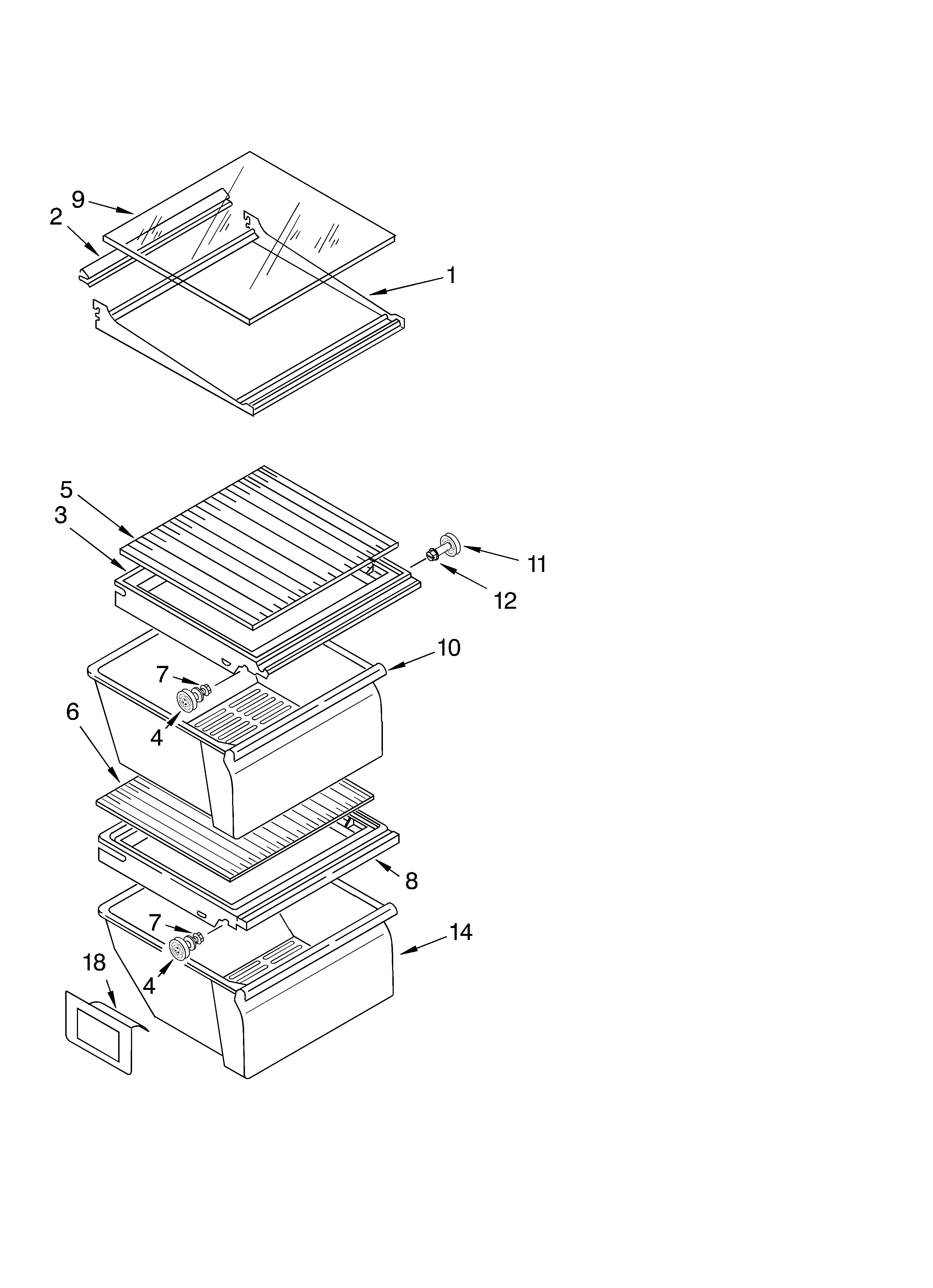 REFRIGERATOR SHELF PARTS