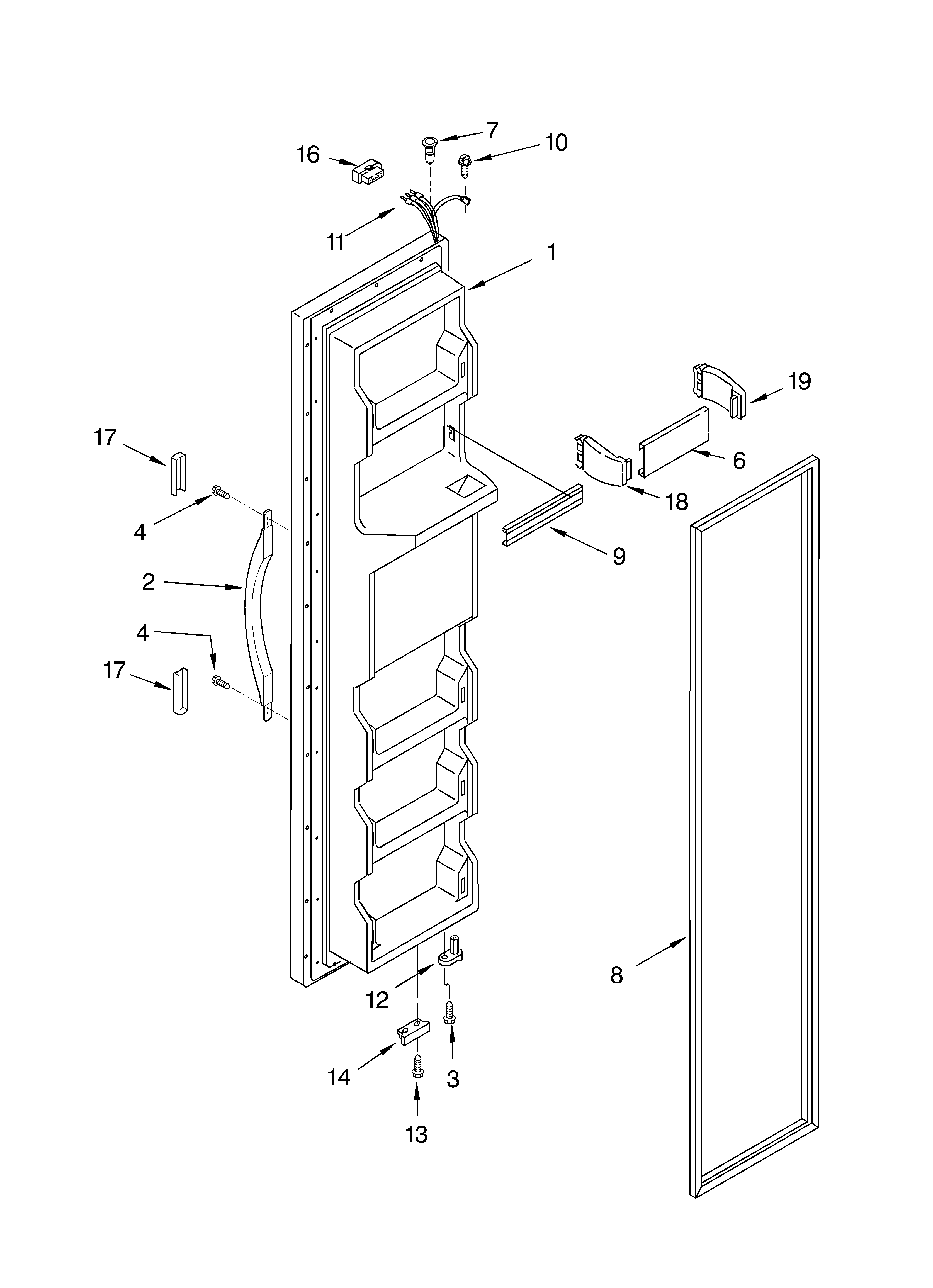 Freezer door parts