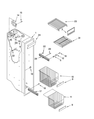 Freezer liner parts