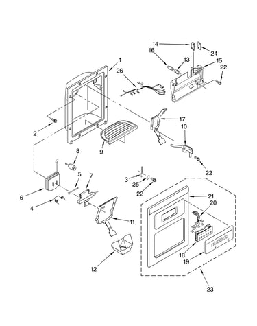 Dispenser front parts