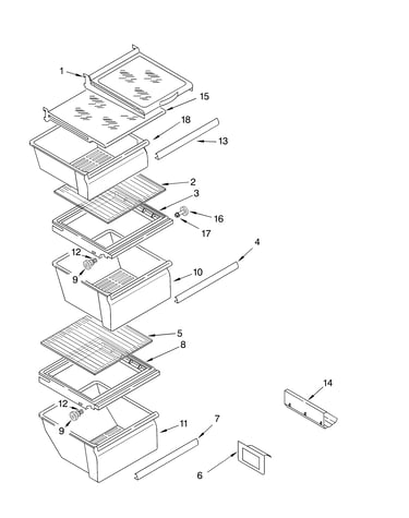 Refrigerator shelf parts