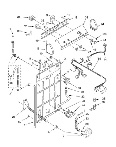 Control and rear panel parts