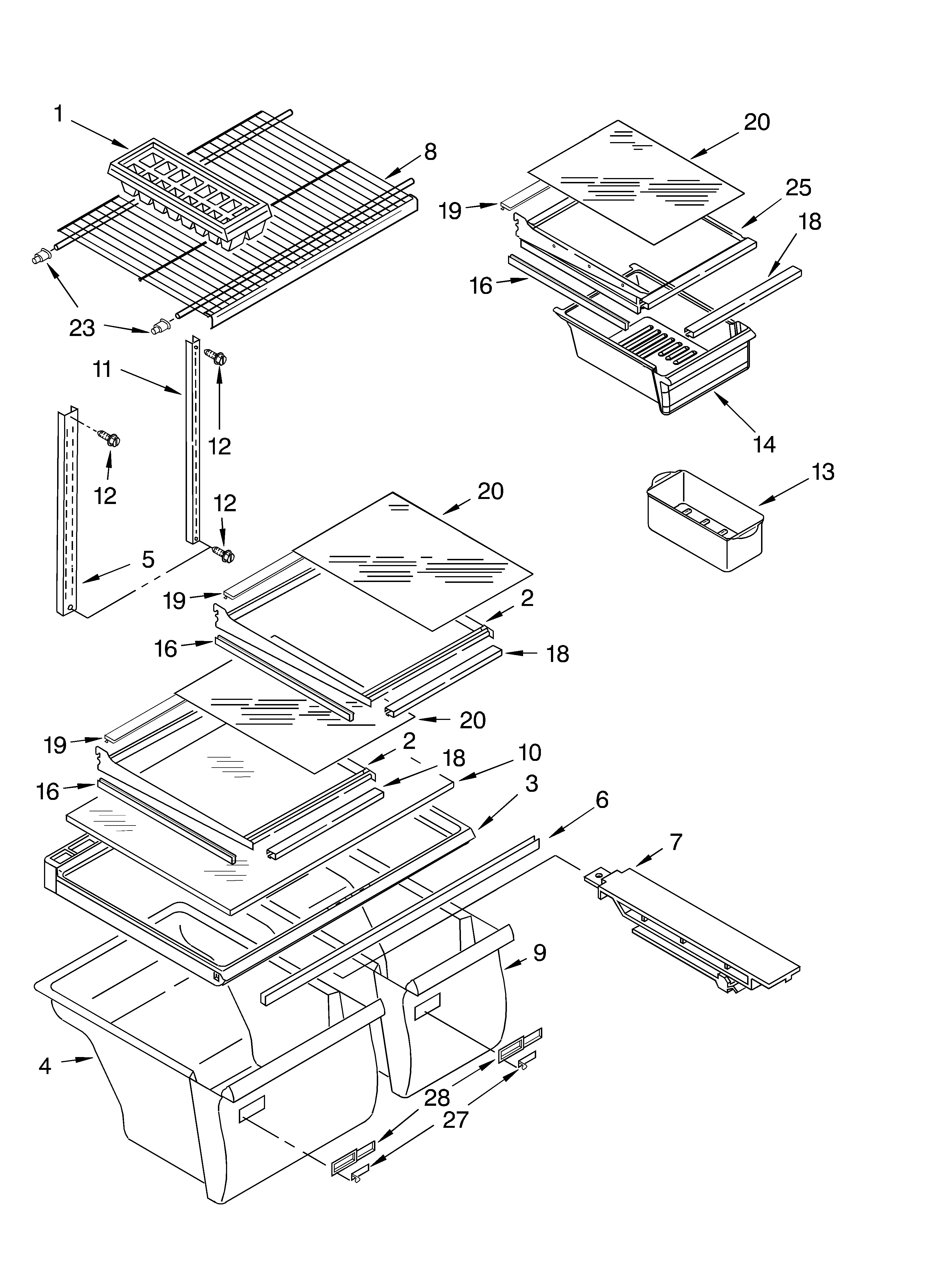 Shelf parts, optional parts