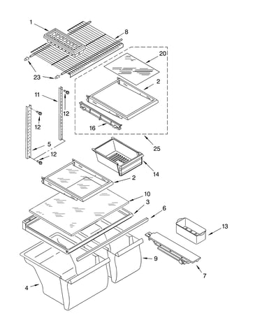Shelf parts, optional parts (not included)