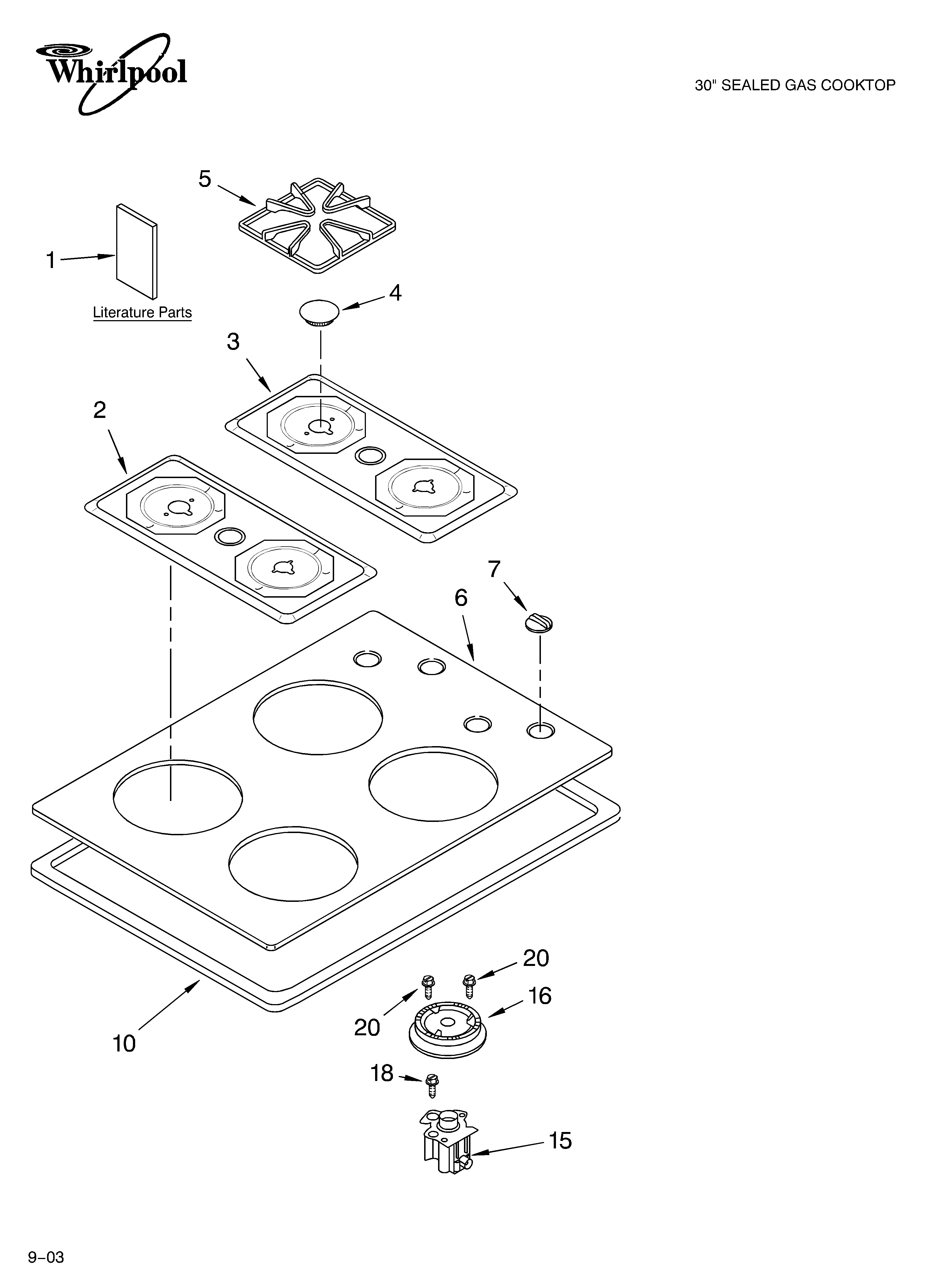 COOKTOP, BURNER AND GRATE PARTS