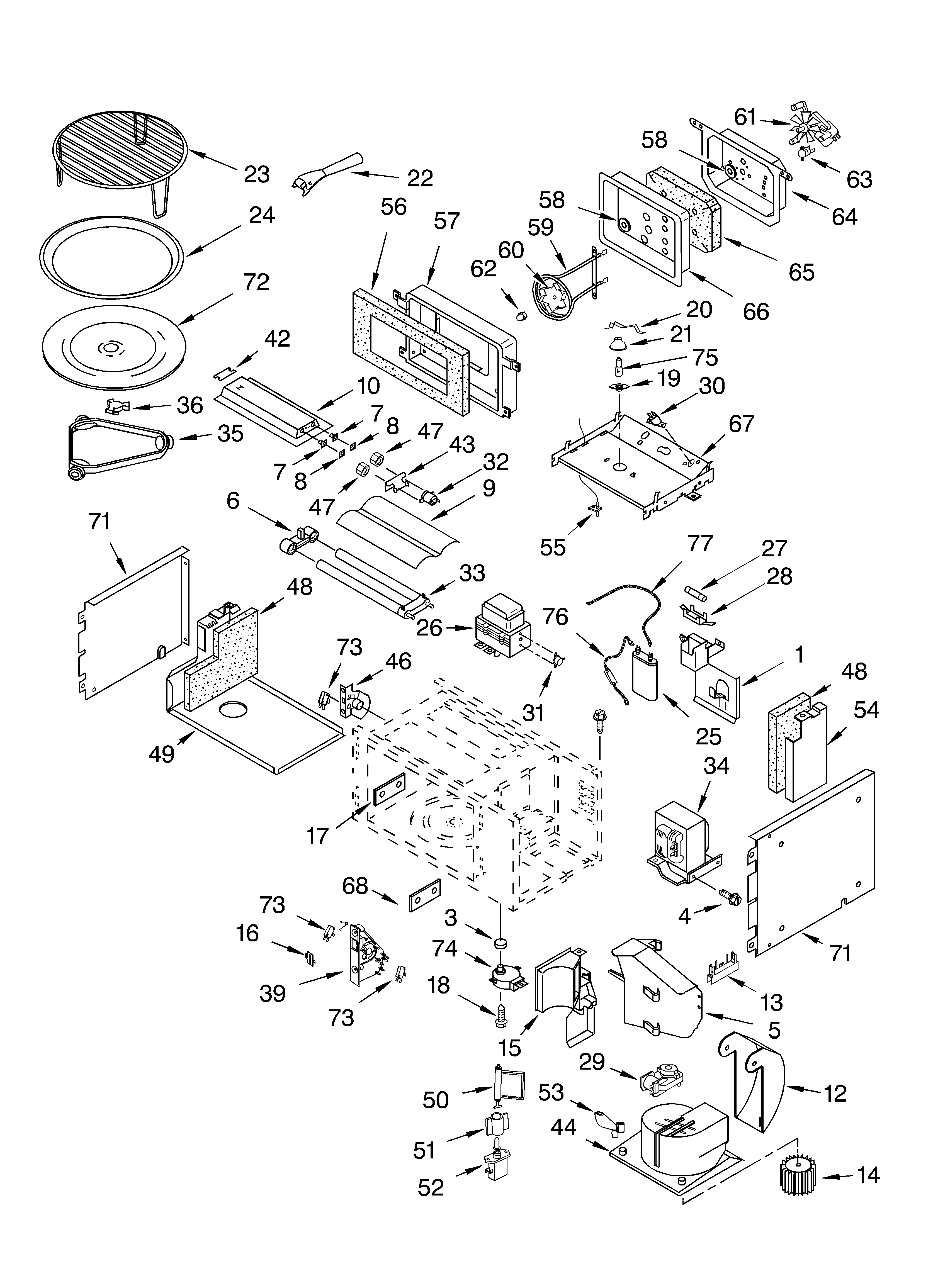 Cabinet and stirrer parts