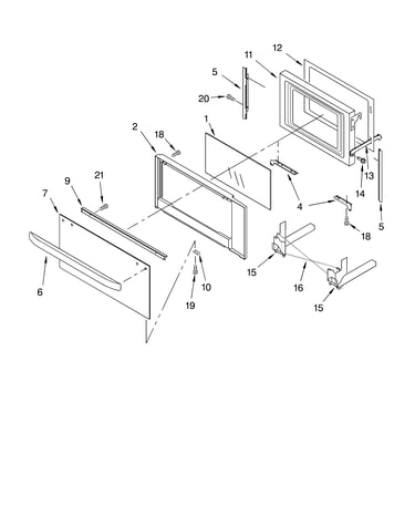 Microwave door parts, optional parts