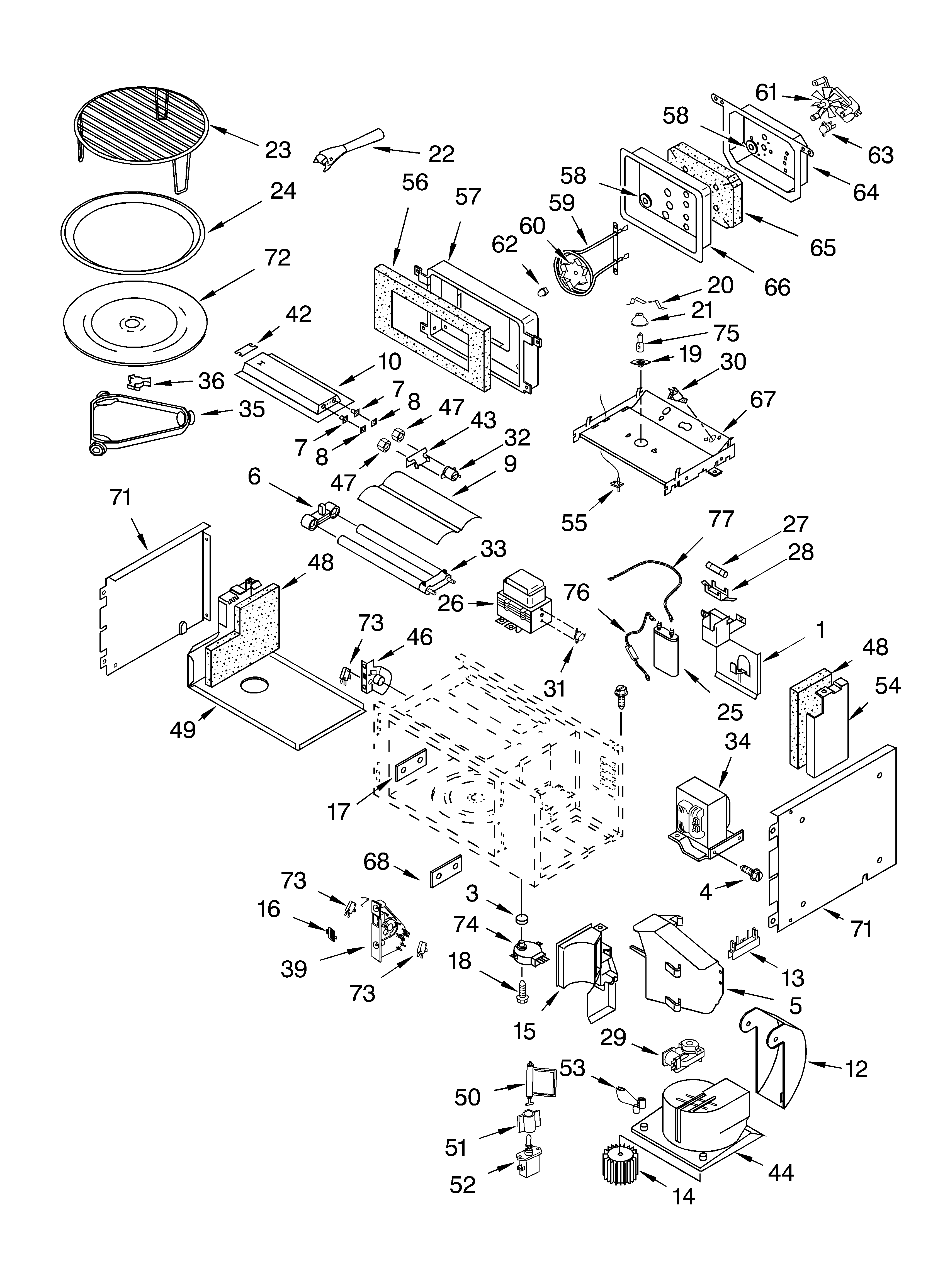Cabinet and stirrer parts