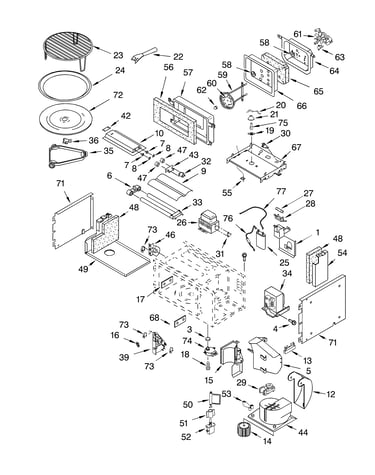 Cabinet and stirrer parts