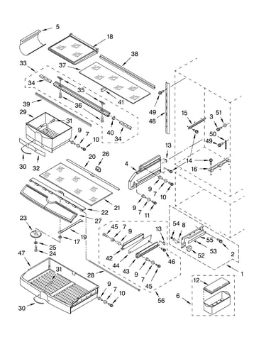 Refrigerator shelf parts