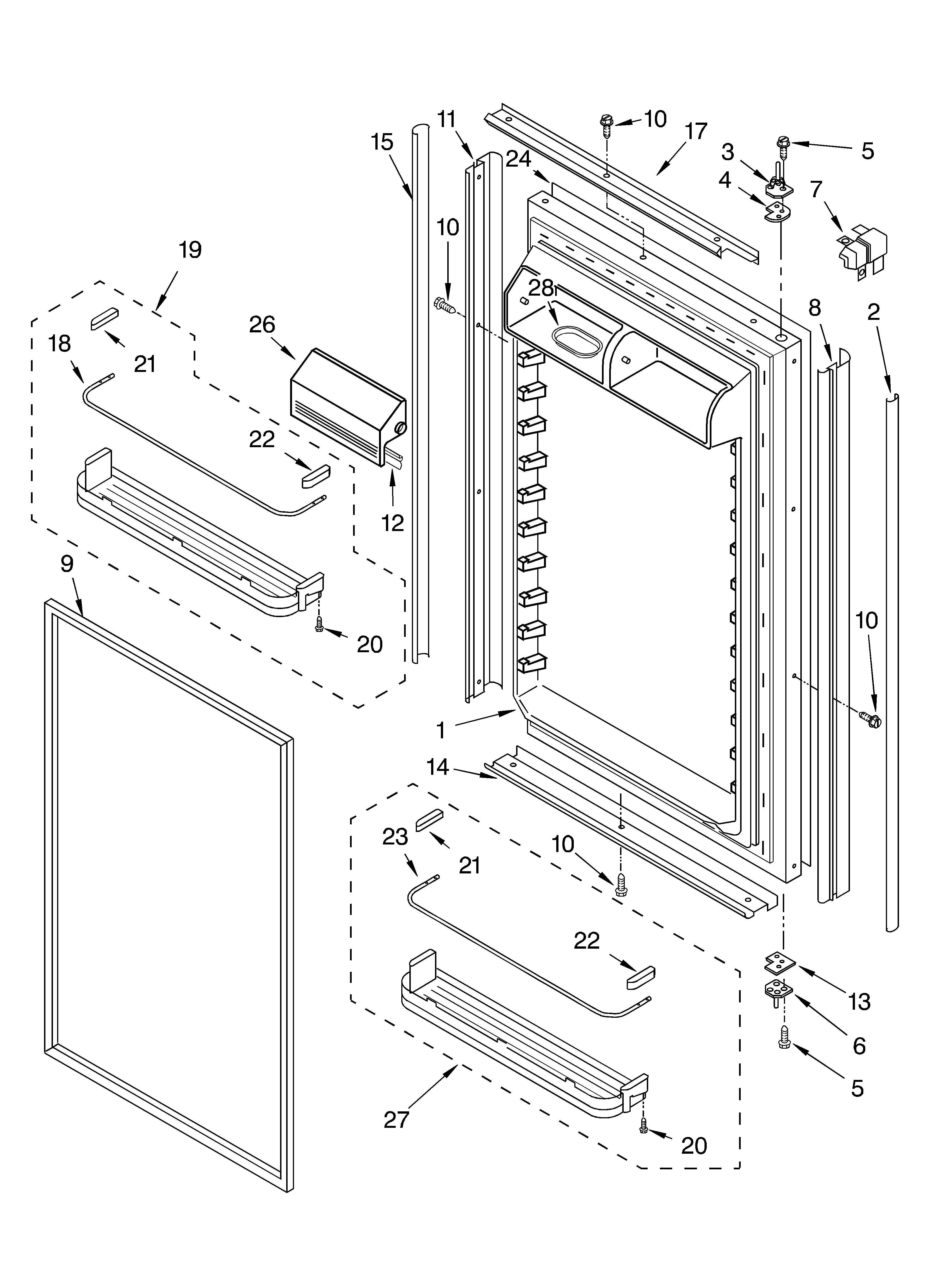 Refrigerator door parts