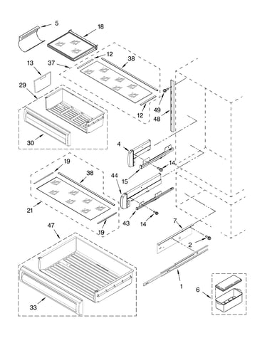 Refrigerator shelf parts