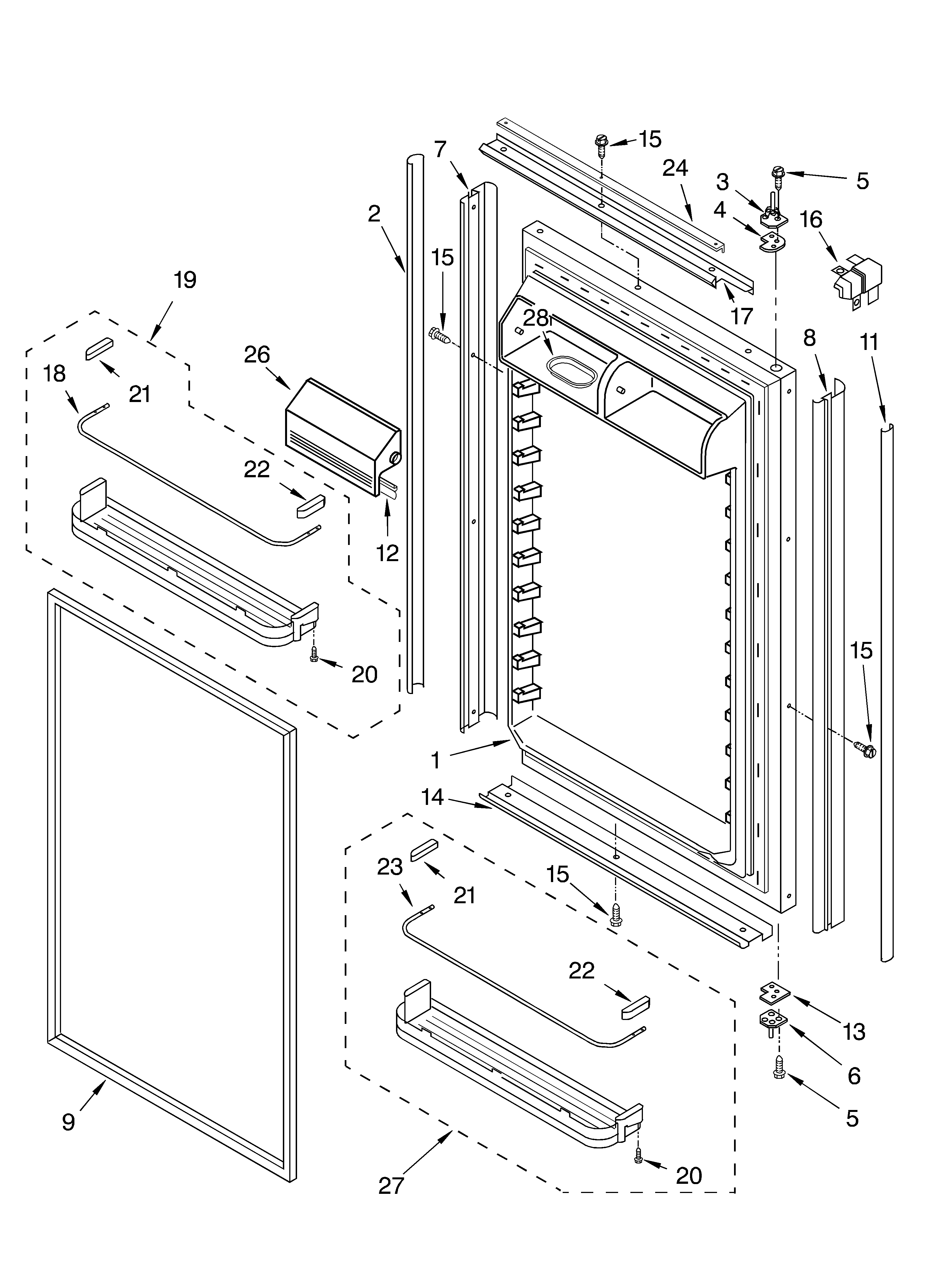 Refrigerator door parts