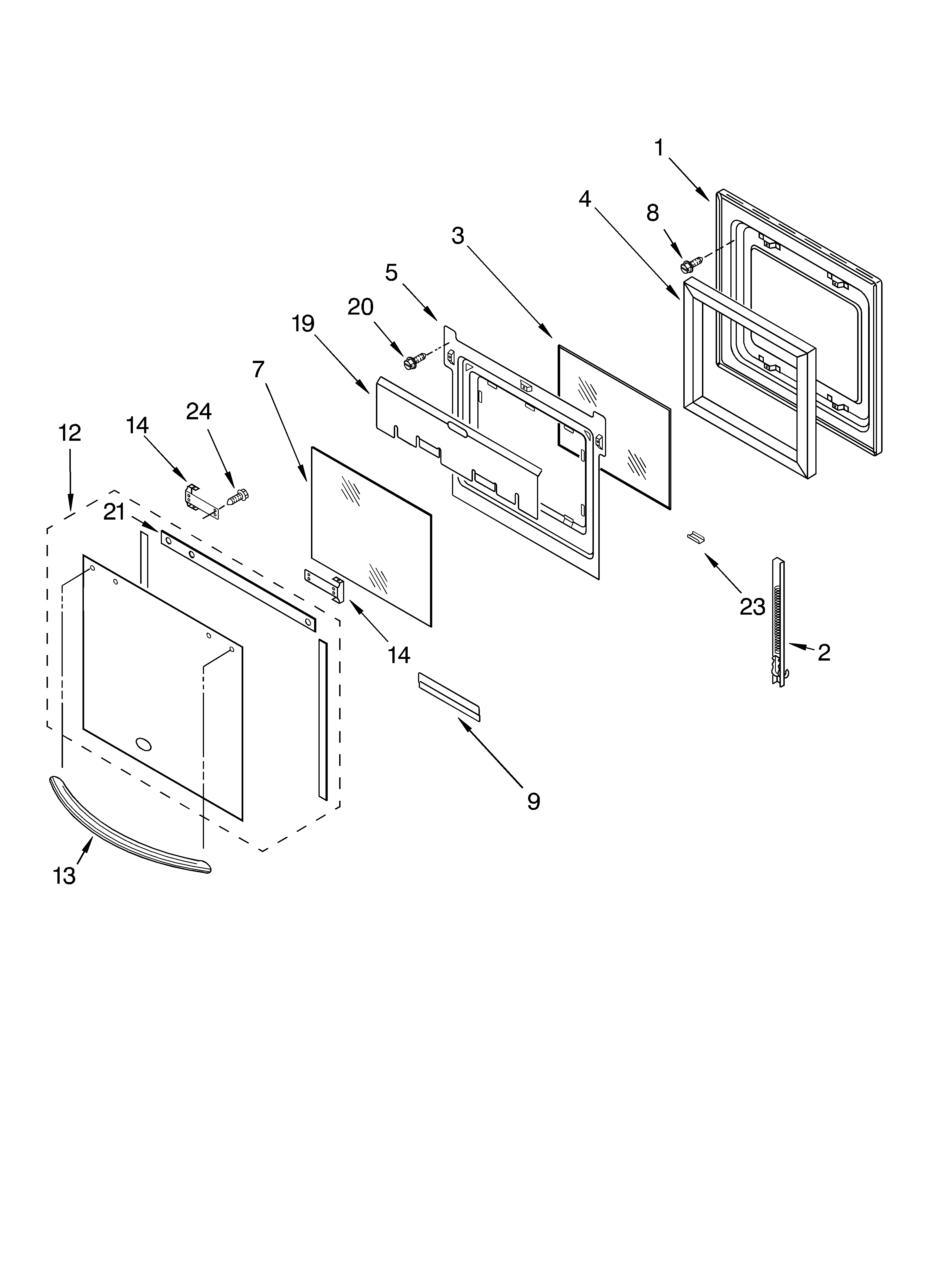 Oven door parts
